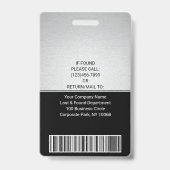 Foto-ID-Barcode-Logo Silver Black Curve Ausweis (Rückseite)