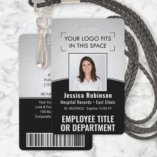 Foto-ID-Barcode-Logo Silver Black Curve Ausweis