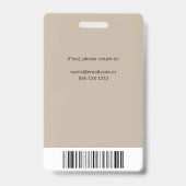 Foto-ID Beige für Firmenmitarbeiter Ausweis (Rückseite)