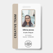 Foto-ID Beige für Firmenmitarbeiter Ausweis (Vorderseite)