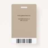 Foto-ID Beige für Firmenmitarbeiter Ausweis (Rückseite)