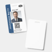 Foto ID Company Security ID QR Code Pilot Ausweis (Vorder- & Rückseite)