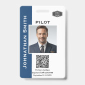 Foto ID Company Security ID QR Code Pilot Ausweis (Vorderseite)