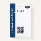 Foto ID Company Security ID QR Code Pilot Ausweis (Vorderseite)
