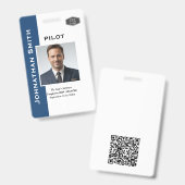 Foto ID Company Security ID QR Code Pilot Ausweis (Vorder- & Rückseite)