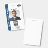 Foto ID Company Security ID QR Code Pilot Ausweis (Vorder- & Rückseite)