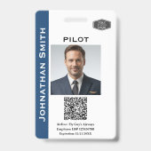 Foto ID Company Security ID QR Code Pilot Ausweis (Vorderseite)