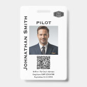 Foto ID Company Security ID QR Code Pilot Ausweis (Vorderseite)