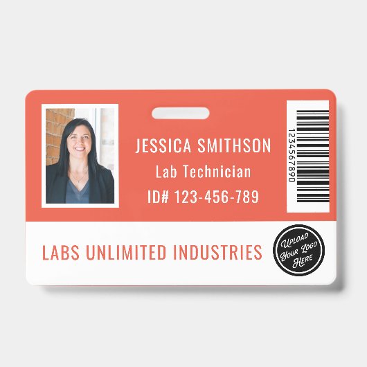 Foto-ID Coral Orange Abzeichen Ausweis (Vorderseite)