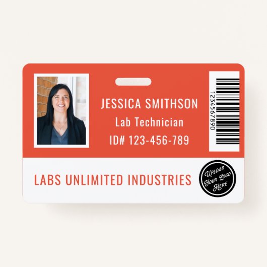 Foto-ID Coral Orange Abzeichen Ausweis (Vorderseite)