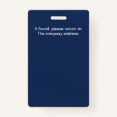 Foto ID Dark Blue Name Abzeichen Ausweis (Rückseite)