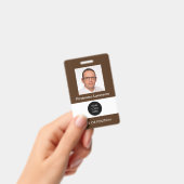 Foto ID Dark Brown Name Abzeichen Ausweis (Handheld)