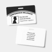 Foto-ID-Delegat für benutzerdefinierte Logos BLACK Ausweis (Vorder- & Rückseite)