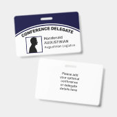 Foto-ID-Delegat für kundenspezifische Logos NAVY B Ausweis (Vorder- & Rückseite)