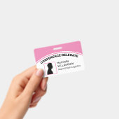 Foto-ID-Delegat PINK für benutzerdefinierte Logos Ausweis (Handheld)