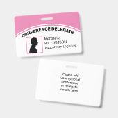 Foto-ID-Delegat PINK für benutzerdefinierte Logos Ausweis (Front & Back)