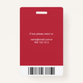 Foto-ID des Angestellten im Gesundheitswesen Red Ausweis (Rückseite)