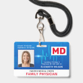 Foto-ID des Arztes im Krankenhaus Ausweis (Vorderseite mit Lanyard)