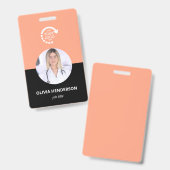 Foto-ID des benutzerdefinierten Logos | Peachy Cor Ausweis (Vorder- & Rückseite)