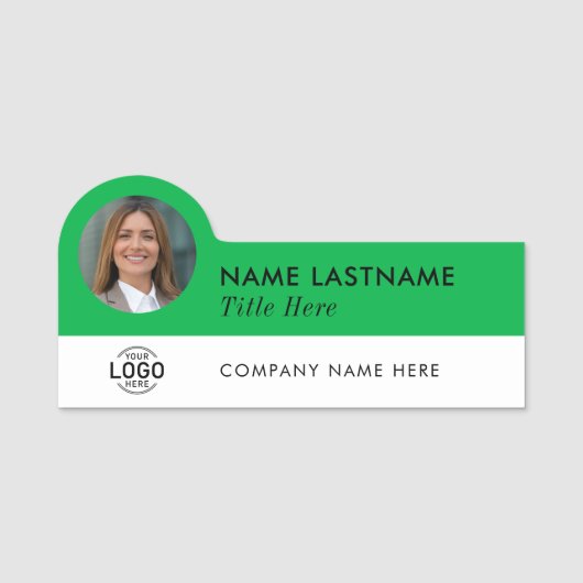 Foto-ID des benutzerdefinierten Logos Titel Grüner Namensschild (Vorderseite)