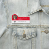 Foto-ID des benutzerdefinierten Logos Titel Red Wh Namensschild (Beispiel)