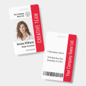 Foto-ID des benutzerdefinierten Mitarbeiternamens  Ausweis (Front & Back)