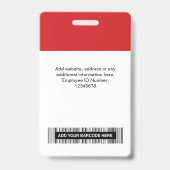 Foto-ID des benutzerdefinierten Red Employee-Logos Ausweis (Rückseite)