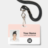 Foto-ID des benutzerdefinierten rosa Mitarbeiterlo Ausweis (Vorderseite mit Lanyard)