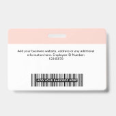 Foto-ID des benutzerdefinierten rosa Mitarbeiterlo Ausweis (Rückseite)