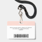 Foto-ID des benutzerdefinierten rosa Mitarbeiterlo Ausweis (Rückseite mit Lanyard)