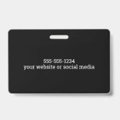 Foto-ID des beruflichen Black Security Guards Ausweis (Rückseite)