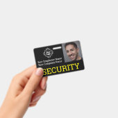 Foto-ID des beruflichen Black Security Guards Ausweis (Handheld)