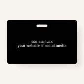 Foto-ID des beruflichen Black Security Guards Ausweis (Rückseite)