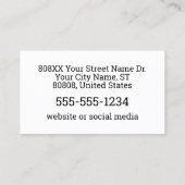 Foto-ID des beruflichen Sicherheitsdienstes Visitenkarte (Rückseite)