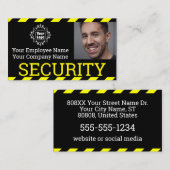 Foto-ID des Black Beruflich Security Guard Achtung Visitenkarte (Vorne/Hinten)