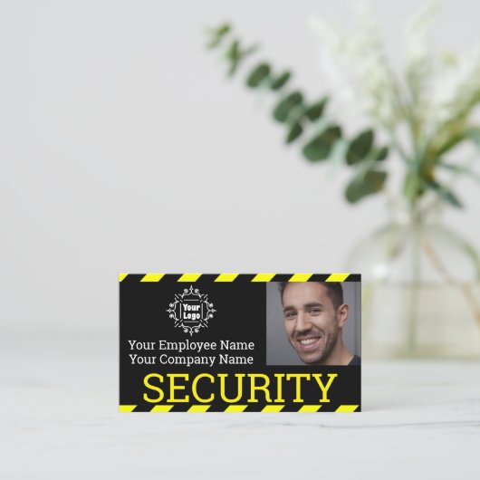 Foto-ID des Black Beruflich Security Guard Achtung Visitenkarte (Stehend Vorderseite)