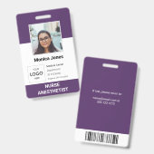 Foto-ID des Gesundheitsleiters Lila Ausweis (Vorder- & Rückseite)