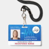 Foto-ID des Krankenkrankenhauses Ausweis (Vorderseite mit Lanyard)