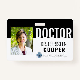 Foto-ID des Minimalistischen Black Medical Doctor  Ausweis