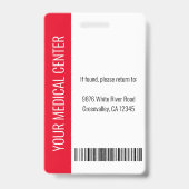 Foto-ID des Mitarbeiters des Zahnarztbüros rot Ausweis (Back)