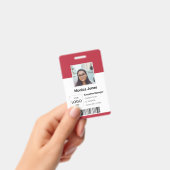 Foto-ID des Mitarbeiters rot Ausweis (Handheld)