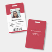 Foto-ID des Mitarbeiters rot Ausweis (Vorder- & Rückseite)