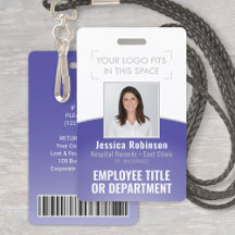 Foto-ID des Mitarbeiters Strichcode Ihr Logo Lila 