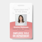 Foto-ID des Mitarbeiters Strichcode Ihres Logos Ro Ausweis (Vorderseite)