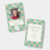 Foto-ID des niedlich-Mint-Checkerboards für Mitarb Ausweis (Vorder- & Rückseite)