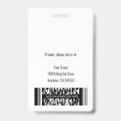 Foto-ID des personalisierten Arztes Ausweis (Rückseite)