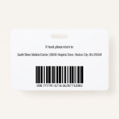 Foto-ID des personalisierten medizinischen Mitarbe Ausweis (Rückseite)