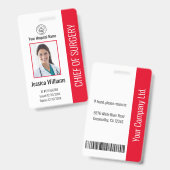 Foto-ID des personalisierten medizinischen Mitarbe Ausweis (Front & Back)