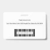 Foto-ID des personalisierten medizinischen Mitarbe Ausweis (Back)