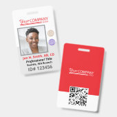 Foto-ID des Roten Logos, Bar-Code Ausweis (Vorder- & Rückseite)